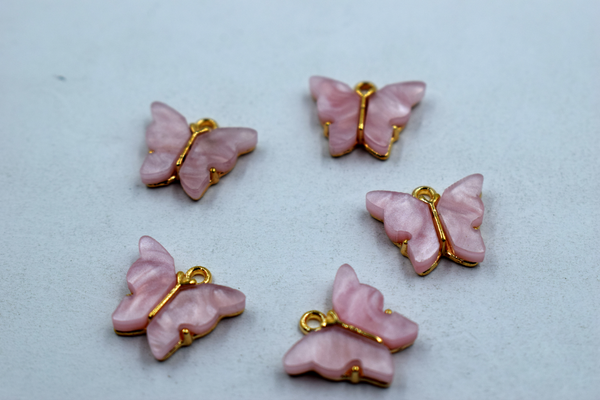 Baby Pink Butterfly Charm (10 Pcs)