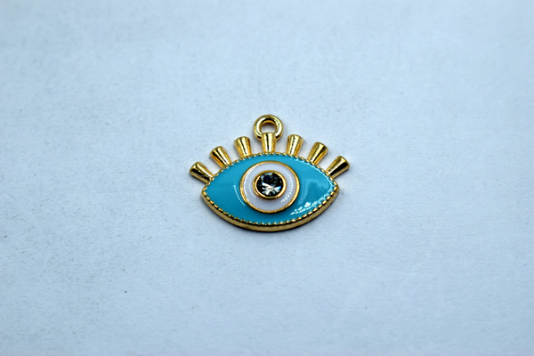 Stone Studded Evil Eye Charm (10 Pcs)