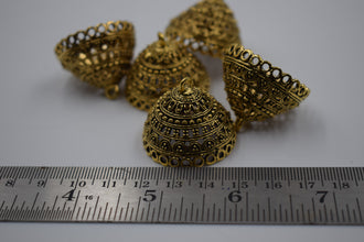 Big Size Alloy Golden Jhumka Base With Brief Detailing (100 gm)