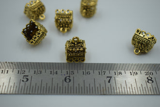 Small Size Alloy Golden Rectangle Jhumka Base With Brief Detailing (100 gm)