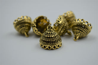 Medium Size Alloy Golden Jhumka Base With Beautiful Detailing (100 gm)