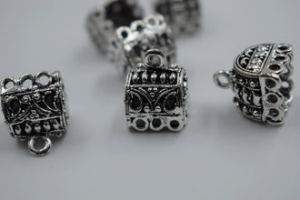 Small Size Alloy Silver Rectangle Jhumka Base With Fine Carving (100 gm)
