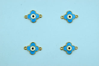 Sky Blue Color Flower Design Evil Eye Rakhi pendant (Pack of 12)