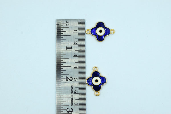 Flower Design Navy Blue Evil Eye Rakhi pendant (Pack of 12)