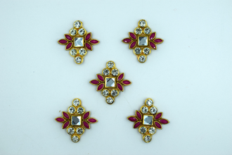 Dark pink color kundan buti(10 pc)