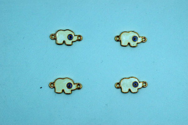 White Evil Eye Elephant Rakhi pendant (Pack of 12)