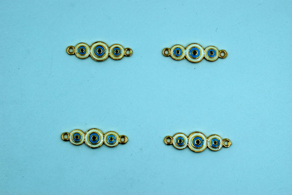 White Triple Evil Eye Rakhi pendant (Pack of 12)