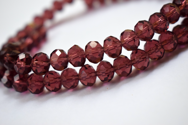 Wine Color Glass Tyre Crystal Beads Per String