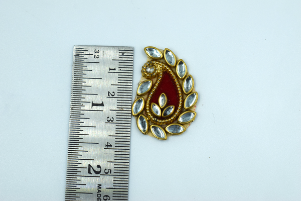 Red Kundan Ambiya Buti For Decoration(Pack of 10 Pcs)