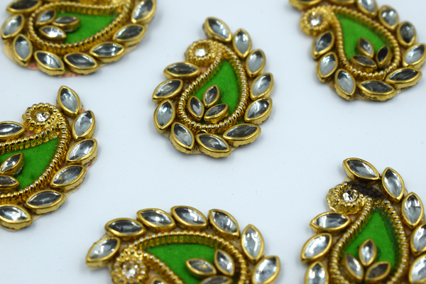 Light Green Kundan Ambiya Buti For Decoration(Pack of 10 Pcs)