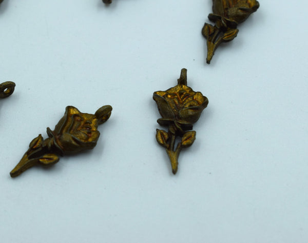Beautiful Black Metal Rose With Golden Tint (10)