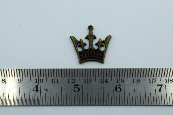 King Crown Black Metal Charm (10 Pc)