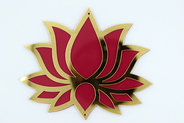 Pink Color Mirror Cutting Acrylic Lotus 3 Inch (10 Pc)