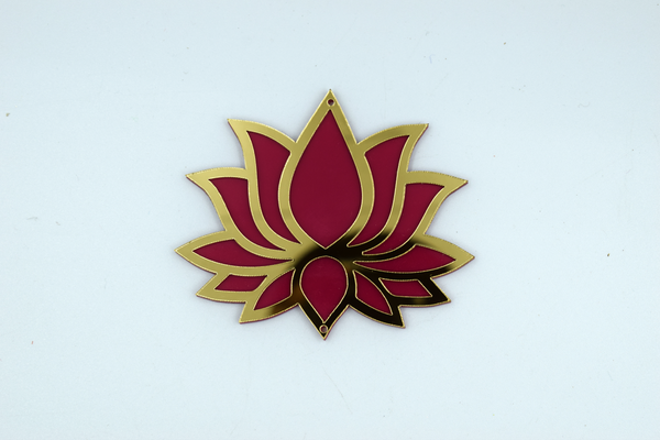 Pink Color Mirror Cutting Acrylic Lotus 3 in (10 Pc)