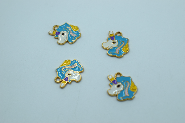 Blue Unicorn Enamel Charm (10 Pcs)