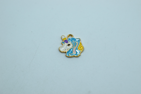 Blue Unicorn Enamel Charm (10 Pcs)