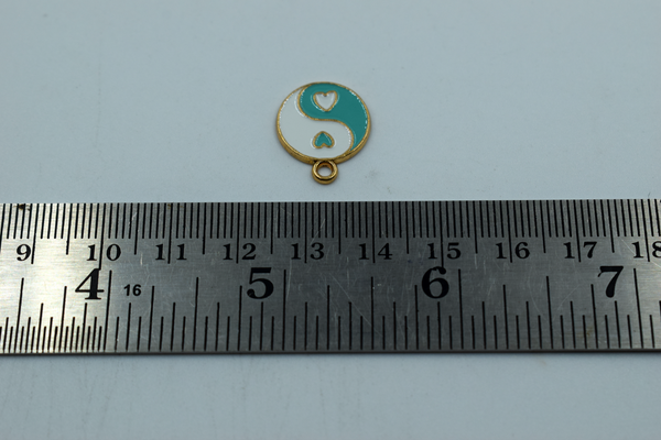 Yin-Yang Symbol Enamel Charm (10 Pcs)