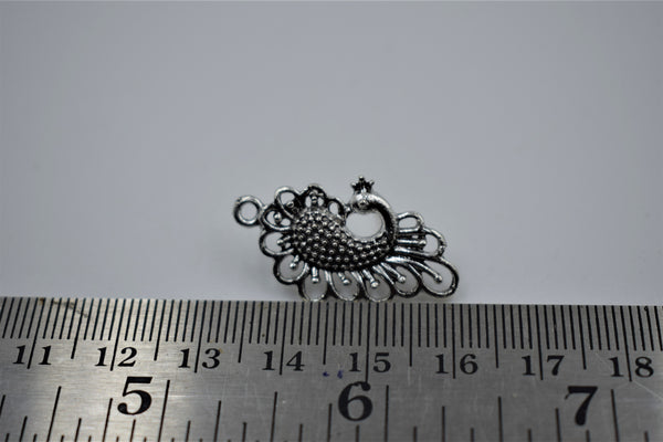 Beautiful Peacock Ethenic Trending Design Silver Oxidised Ear Stud With Fine Detailing (100 gm)