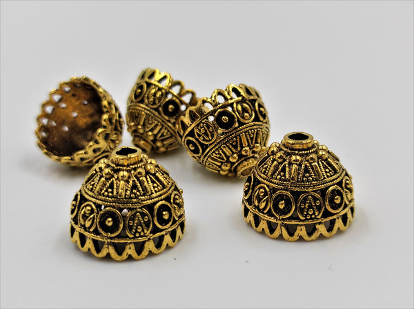 Small Size Alloy Golden Jhumka Base With Antique Finish (100 gm)