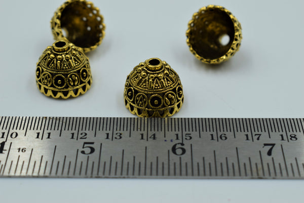 Small Size Alloy Golden Jhumka Base With Antique Finish (100 gm)