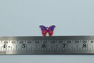 Pink Blue Shaded Butterfly Enamel Charm (10 Pcs)