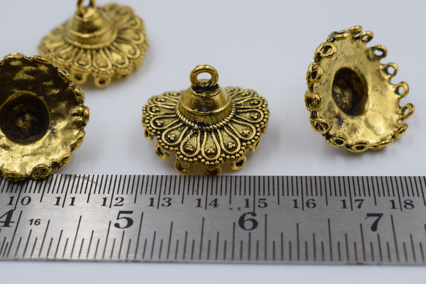 Medium Size Alloy Golden Jhumka Base With Unique Desiging (100 gm)
