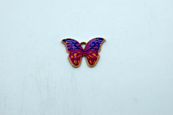 Pink Blue Shaded Butterfly Enamel Charm (10 Pcs)