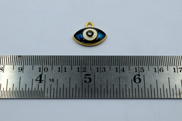 Evil Eye With Diamond Enamel Charm