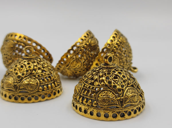 Big Size Alloy Golden Jhumka Base With Unique Texture (100 gm)
