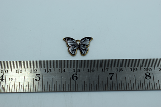 Black And White Butterfly Enamel Charm (10 Pcs)