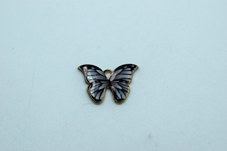 Black And White Butterfly Enamel Charm (10 Pcs)