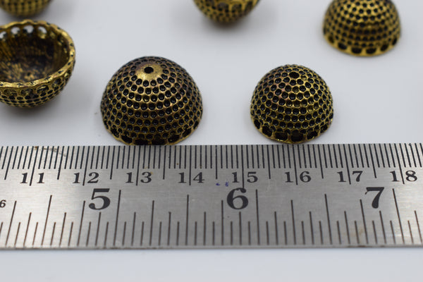 Small Size Alloy Golden Jhumka Base With Unique Texture (100 gm)
