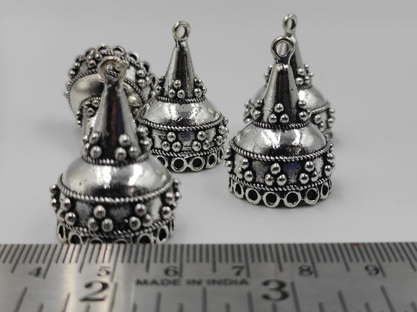 Beautiful DEsign Silver Oxidised Jhumka Base(100 gm)