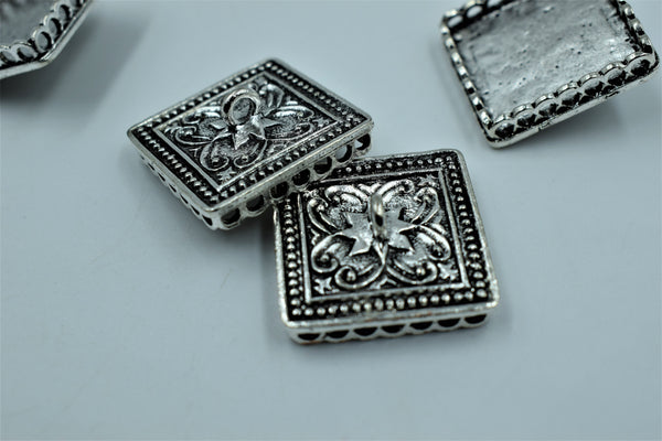 Unique Square Silver Oxidised Jhumka Base (100 gm)