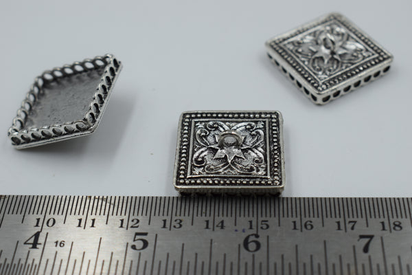 Unique Square Silver Oxidised Jhumka Base (100 gm)