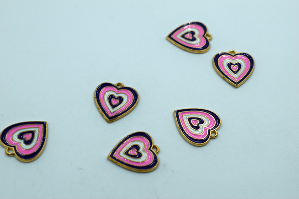 Purple Heart Enamel Charm (10 Pcs)