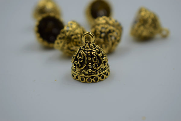 Small Size Alloy Golden Jhumka Base With Beautiful Design (100 gm)