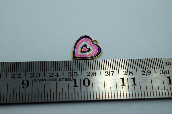 Purple Heart Enamel Charm (10 Pcs)