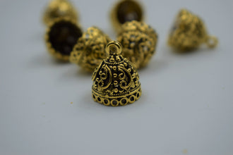 Small Size Alloy Golden Jhumka Base With Beautiful Design (100 gm)