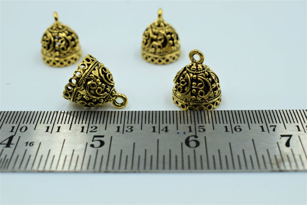 Small Size Alloy Golden Jhumka Base With Beautiful Design (100 gm)