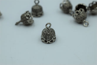 Small Size Round Silver Oxidised Jhumka Base (100 gm)