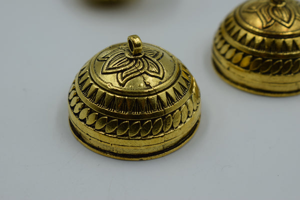 Big Size Alloy Golden Jhumka Base With Lotus Design (100 gm)