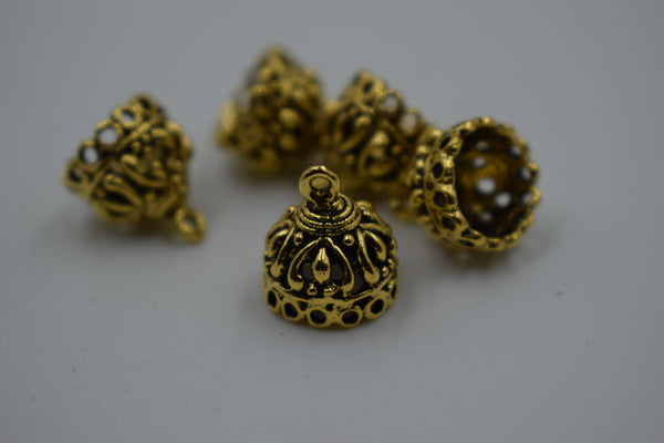 Medium Size Alloy Golden Jhumka Base With Ethnic Look (100 gm)