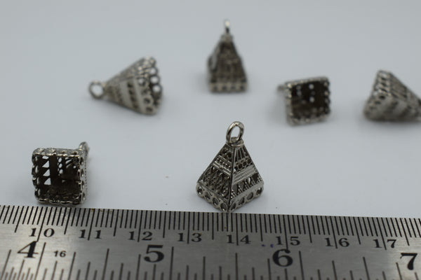 Small Size Square Base Silver Oxidised Jhumka Base (100 gm)