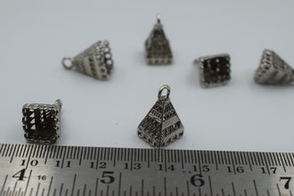 Small Size Square Base Silver Oxidised Jhumka Base (100 gm)