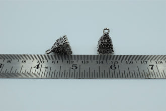 Beautiful Carving Square Base Silver Oxidised Jhumka (100 gm)