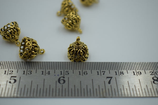 Medium Size Alloy Golden Jhumka Base With Ethnic Look (100 gm)