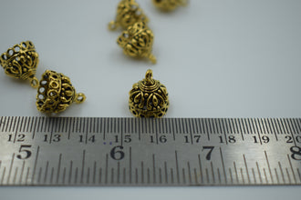 Medium Size Alloy Golden Jhumka Base With Ethnic Look (100 gm)