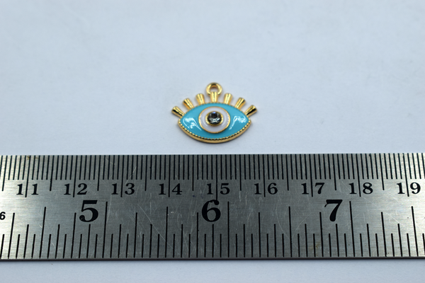 Stone Studded Evil Eye Charm (10 Pcs)
