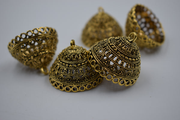 Big Size Alloy Golden Jhumka Base With Brief Detailing (100 gm)